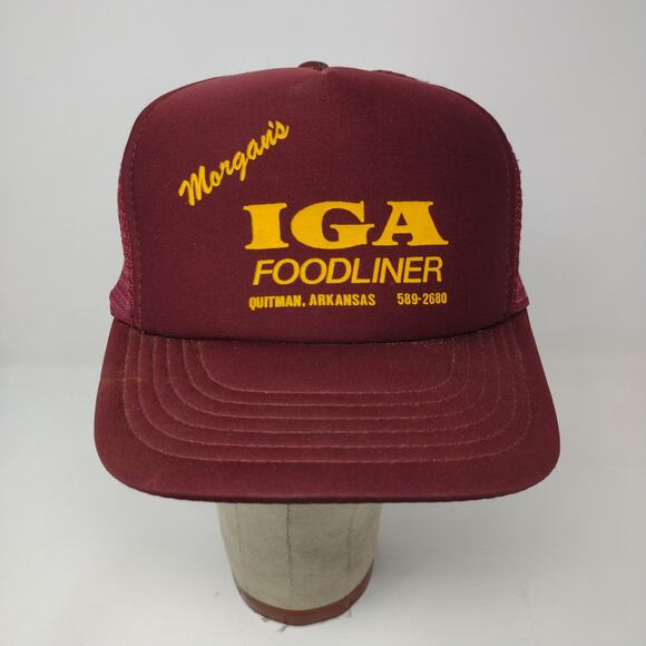 Vintage IGA Foodliner Trucker Hat Mesh Back Snapback Arkansas Red OSFA - Picture 3 of 13